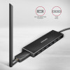 Axagon HUE-F7C 7X USB 3.2 Gen 1 Alu Flat HUB, Micro Usb Power IN, 30CM USB-C CABLE