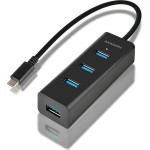 Axagon HUE-S2C 4X USB3.0 Charging HUB, Microusb charging CONNECTOR, TYPE-C