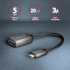 Axagon RUCM-Afac USB 3.2 Gen 1 TYPE-C Male TYPE-A FEMALE, Cable Adapter 0,2M, 3A, ALU