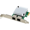 Powertech ����� ��������� Pcie �� 2x RJ45 1000MBps - (ST7377)