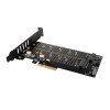 Axagon PCEM2-D PCI-E 3.0 4X - Dual M.2 Ssd (Nvme + SATA), Dual VOLTAGE, Up To 110MM SSD