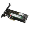 Axagon PCEM2-D PCI-E 3.0 4X - Dual M.2 Ssd (Nvme + SATA), Dual VOLTAGE, Up To 110MM SSD