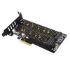 Axagon PCEM2-D PCI-E 3.0 4X - Dual M.2 Ssd (Nvme + SATA), Dual VOLTAGE, Up To 110MM SSD
