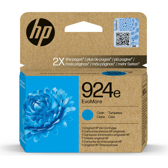 HP 924e Evomore Cyan Original Ink Cartridge - (4K0U7NE)
