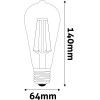 Avide Led White Filament ST64 3.8W E27 Ww 2700K