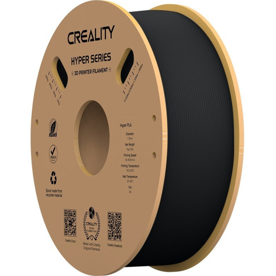 Creality Hyper Pla Black 3D Printer Filament, High Speed, 1 Kg Spool1.75 - (3301010343)