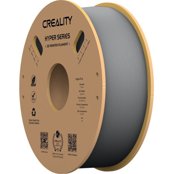 Creality Hyper Pla Grey 3D Printer Filament, High Speed, 1 Kg Spool1.75 - (3301010340)