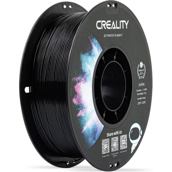 Creality CR-Petg Black 3D Printer Filament, Hard Glossy, Tensile Str. 49MPA, 1 Kg Spool1.75 - (3301030035)