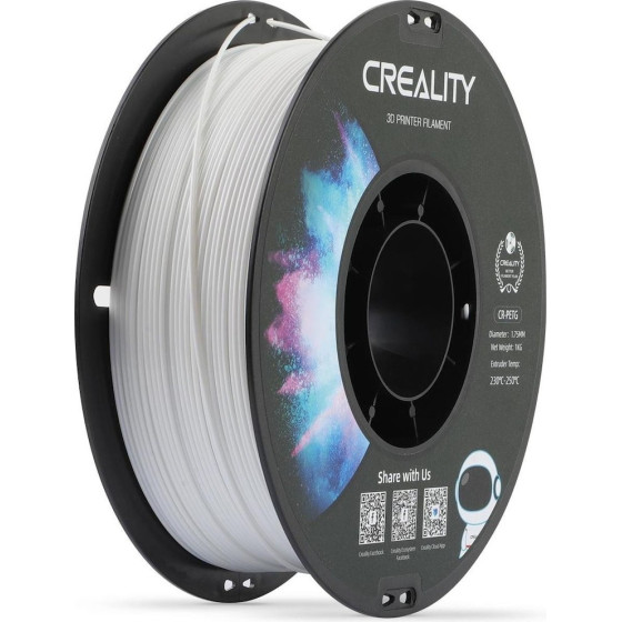 Creality CR-Petg White 3D Printer Filament, Hard Glossy, Tensile Str. 49MPA, 1 Kg Spool1.75 - (3301030034)