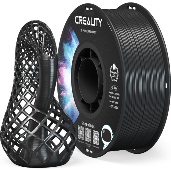 Creality CR-Abs Black 3D Printer Filament, Large Object Stability, Tensile Str. 43MPA, 1 Kg Spool1.7 - (3301020035)