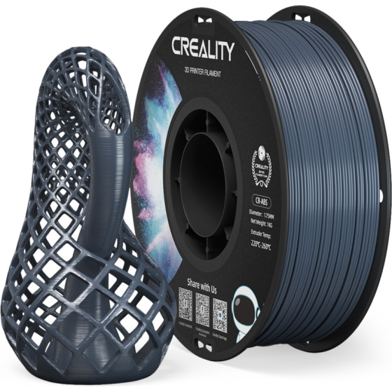 Creality CR-Abs Gray 3D Printer Filament, Large Object Stability, Tensile Str. 43MPA, 1 Kg Spool1.75 - (3301020034)