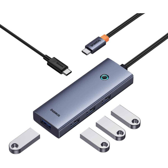 Baseus Hub 5in1 Ultrajoy 5-Port (4xUsb 3.0, PD) Grey - (B00052801811-01)