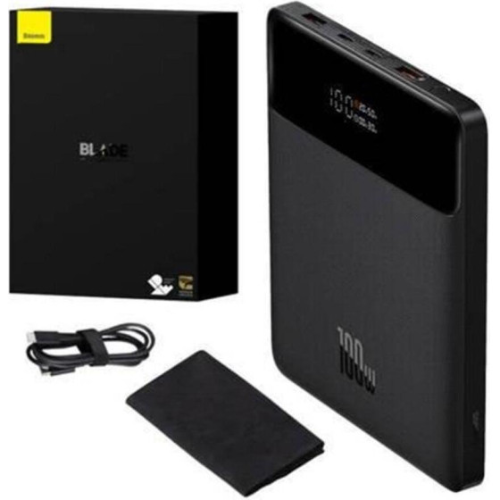 Baseus Powerbank Blade 20000mAh 2xUSB, 2xUSB-C + Cable USB-C 100W (black) - (PPBL000201)