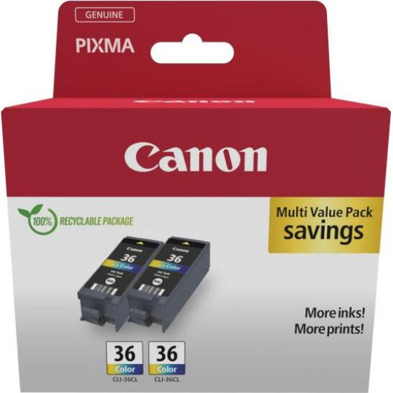 Canon ������ Inkjet CLI-36 Color Ink 2 Pack Value Pack - (1511B025)
