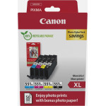 Canon ������ Inkjet CLI-551XL Cmyk Photo Value Pack - (6443B008)
