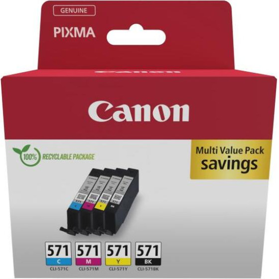 Canon ������ Inkjet CLI-571 Cmyk Multipack - (0386C008)