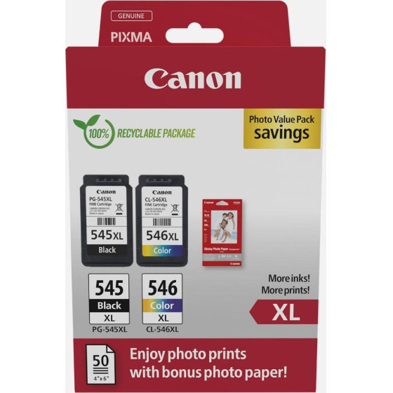 Canon ������ Inkjet PG-545XL/CL-546XL Photo Value - (8286B011)