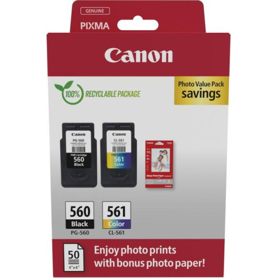 Canon ������ Inkjet PG-560/CL-561 Ph. Value Pack - (3713C008)