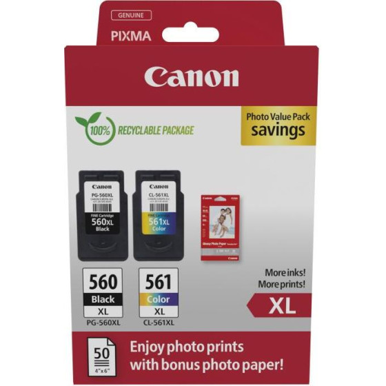 Canon ������ Inkjet PG-560XL/CL-561XL Ph. Value Pack - (3712C008)