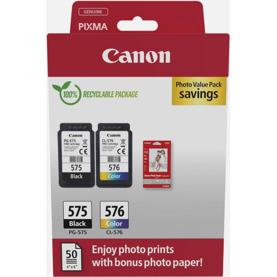 Canon ������ Inkjet PG-575/CL-576 Ph.Value Pack - (5438C004)