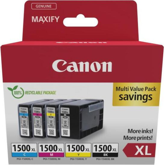 Canon ������ Inkjet PGI-1500XL Cmyk Multipack - (9182B010)