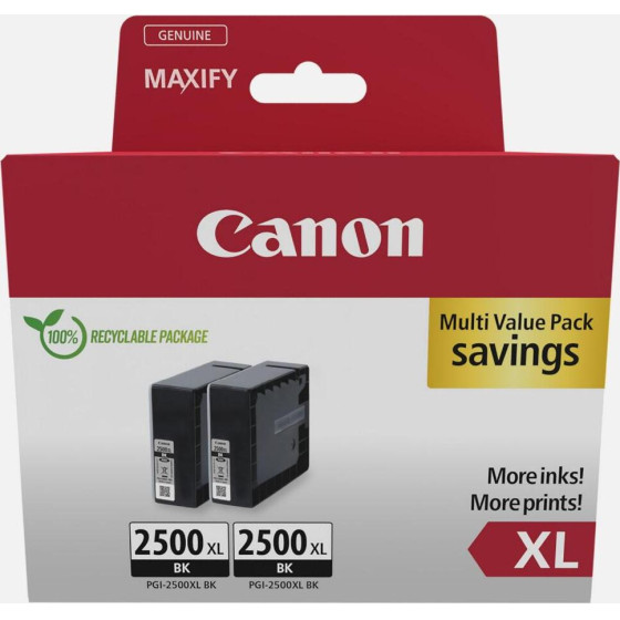 Canon ������ Inkjet PGI-2500XL Black 2��� - (9254B011)