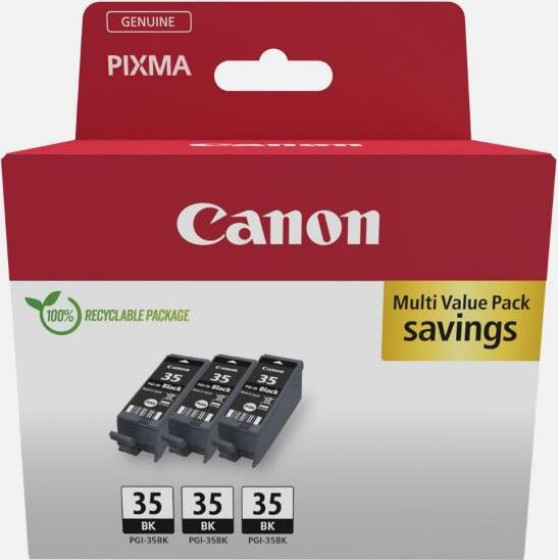 Canon ������ Inkjet PGI-35 Black 3-Pack Value Pack - (1509B028)