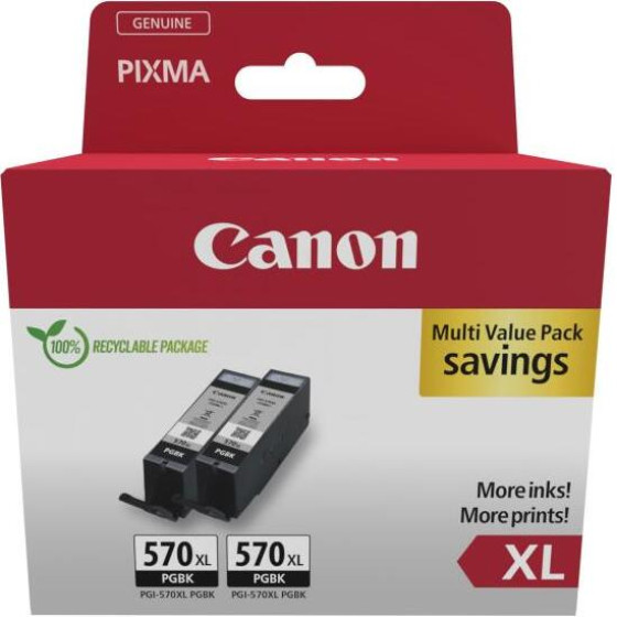 Canon ������ Inkjet PGI-570XL Twin Pack Black - (0318C010)