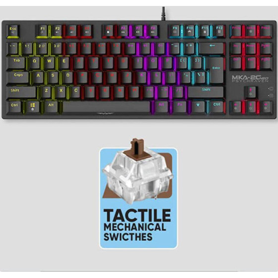 Armaggeddon Mechanical Keyboard MKA-2C Neo White Tactile Brown Switch - (MKA-2C-NWT)