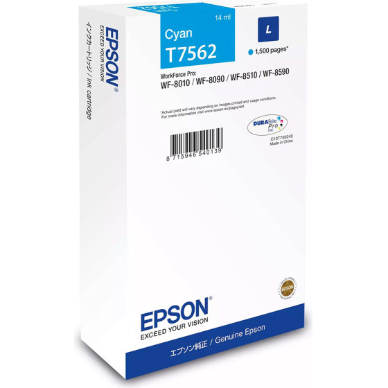 Ink Epson Durabrite Cyan Size L 14ml 1.5K Pgs - (C13T75624N)