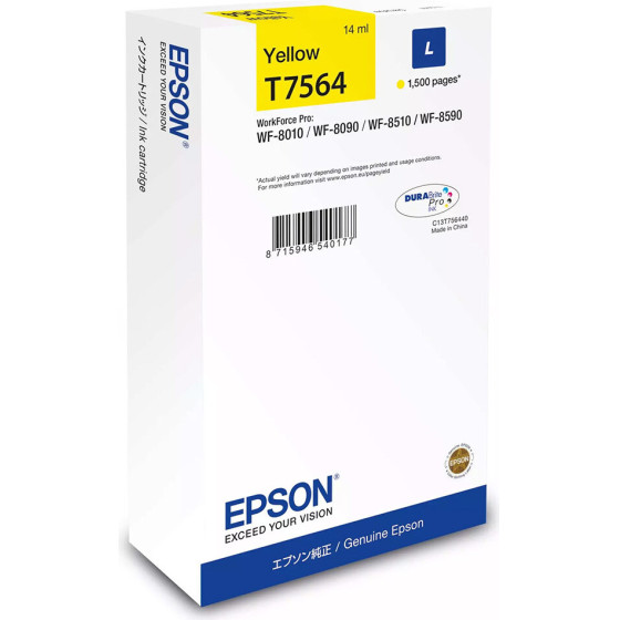 Ink Epson Durabrite Yellow Size L 14ml 1.5K Pgs - (C13T75644N)