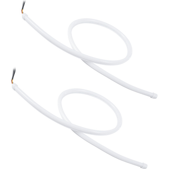 GloboStar ��� 2 �������� - Flexible Drl + Flash Turn Light Led Cree Cob 85cm 16W 2400lm 360� Dc 12V ��������� IP65 ��������� - ����� ����� 6000K - 2 ������ ������� - (81726)