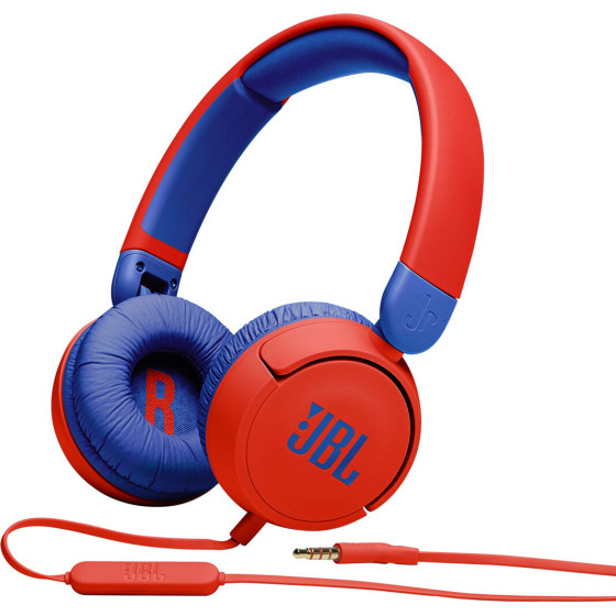 JBL JR310, On-Ear Headphones For Kids, Universal (Red) - (JBLJR310RED)