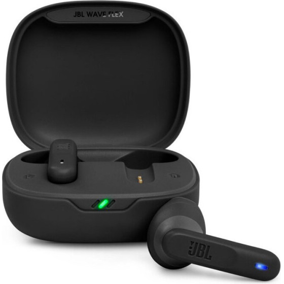 JBL Wave Flex, True Wireless Ear-Buds Headphones, IP54, Touch, (Black) - (JBLWFLEXBLK)