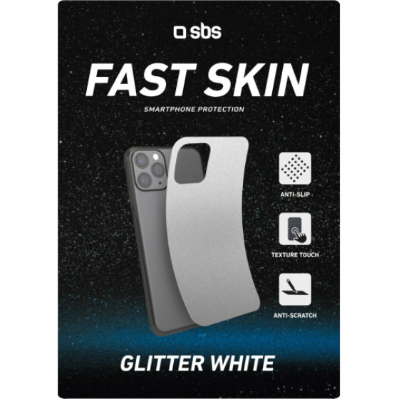 SBS Fast Skin Sheet Glitter Look White - (SKINSHEETGLTW)