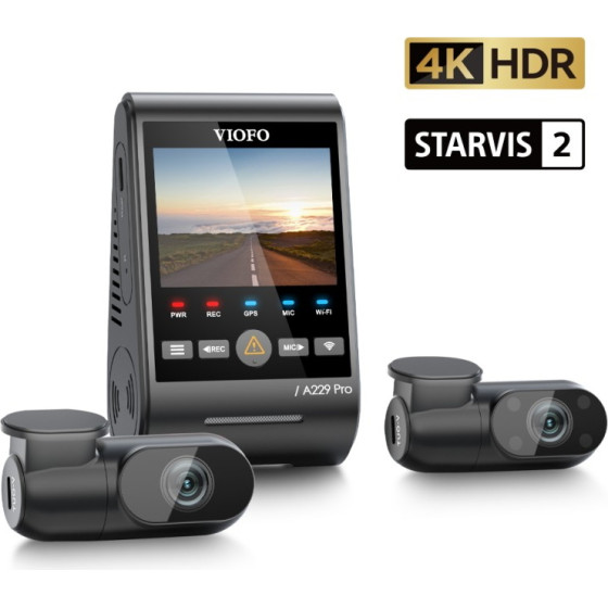Viofo A229 Pro 3CH ������ ������ Dash ����������� �� ��������� ������� (4K HDR/Sony Starvis 2/�������� ������/GPS/WiFi/Lcd 2.4'') (A229 Pro 3CH-G) - (04326)