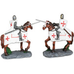 ALBAINOX ������� Brown horse. White Templar Knight.Spear 20cm, 39549