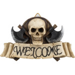 ALBAINOX ������� Resin decoration. ''Welcome''. Skull-Axes 17,50x10 cm, 39707
