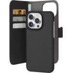 Puro Eco-Leather Detachable Wallet Case For Iphone 15 Pro, Black - (PUIPC15P61BOOKC3BLK)