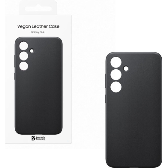 Samsung ���� S24 Plus 5G S926 Vegan Leather Case Black Packing Or - (GP-FPS926HCABW)