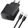 Blue Star Travel Charger Pd 3A QC4.0 + Data Cable Type C Black - (BS3APDTCB)