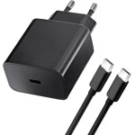 Blue Star Travel Charger Pd 3A QC4.0 + Data Cable Type C Black - (BS3APDTCB)