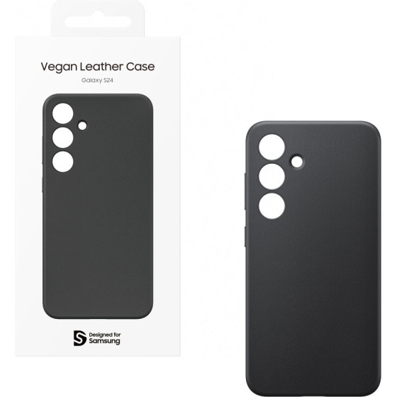 Samsung ���� S24 5G S921 Vegan Leather Case Black Packing Or - (GP-FPS921HCABW)