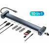 Powertech Docking Station 10 �����, ���� laptop, USB-C, ���� - (PTR-0152)