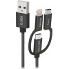 SBS Data Cable Mfi 3 �� 1 Type C / Micro Usb / Lightning 1.2m Black - (CABLEUSBIP531B)