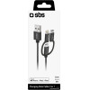 SBS Data Cable Mfi 3 �� 1 Type C / Micro Usb / Lightning 1.2m Black - (CABLEUSBIP531B)
