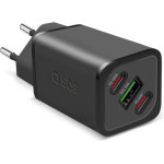 SBS Travel Charger Pd 100W Gan 3X Ports Black - (GANUSB2CPD100W)