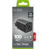 SBS Travel Charger Pd 100W Gan 3X Ports Black - (GANUSB2CPD100W)