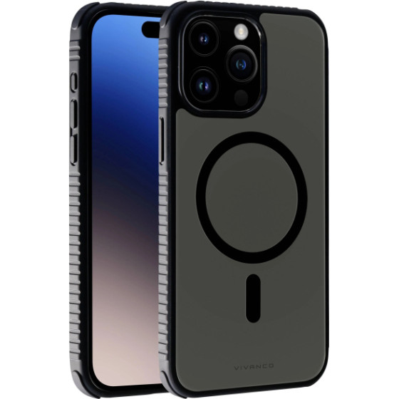 Vivanco Mag Solid Elite Cover Iphone 15 Pro semi-Transparent Black Backcover - (63900)