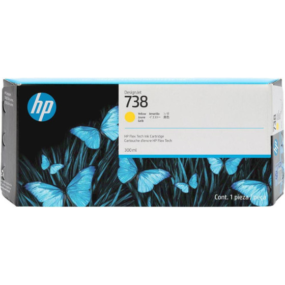HP ������ Inkjet No.738 300-Ml Yellow Designjet - (676M8A)